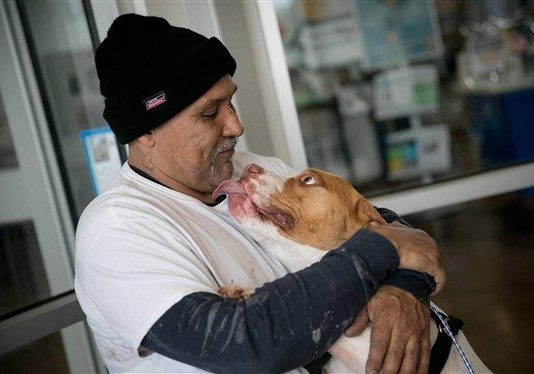 Lewis Jimenez reunited with dog Titus Lewis Jimenez reunited with dog Titus