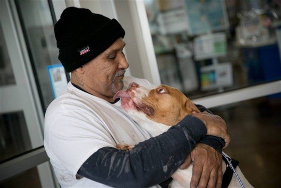Lewis Jimenez reunited with dog Titus