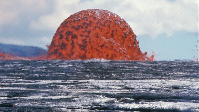 Fiery bubbles of molten lava fill the ocean in first ever images