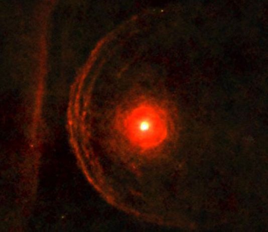 A giant red star is behaving strangely and may be about to explode A giant red star is behaving strangely and may be about to explode
