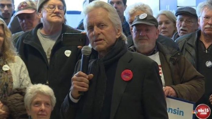 Michael Douglas campaigns for Bloomberg in Madison (Picture)