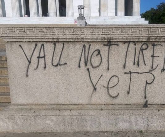 National World War II Memorial Vandalized, Report National World War II Memorial Vandalized, Report
