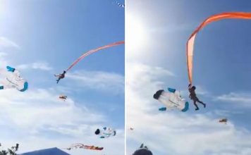3-year-old girl safe after being lifted by kite in Taiwan (Video) 3-year-old girl safe after being lifted by kite in Taiwan (Video)