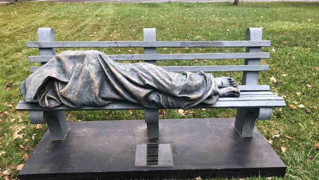 Homeless Jesus statue put on bench in Ohio (Picture) The Intelligencer