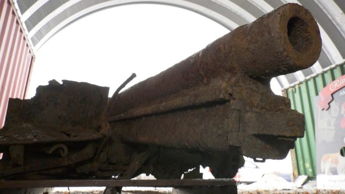 German cannon from WW I found underneath Amherstburg ballpark (Photo)