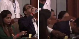 Official mistakenly sips disinfectant during presentation (Video) Official mistakenly sips disinfectant during presentation (Video)