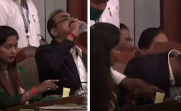 Official mistakenly sips disinfectant during presentation (Video) Official mistakenly sips disinfectant during presentation (Video)