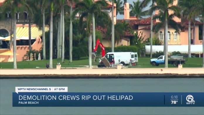 Why is Donald Trump's Mar-a-Lago helipad being demolished?