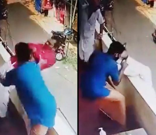 Man Who Fell From a Balcony Escapes Death Thanks To Bystander Who Caught Him by the Foot (Video)