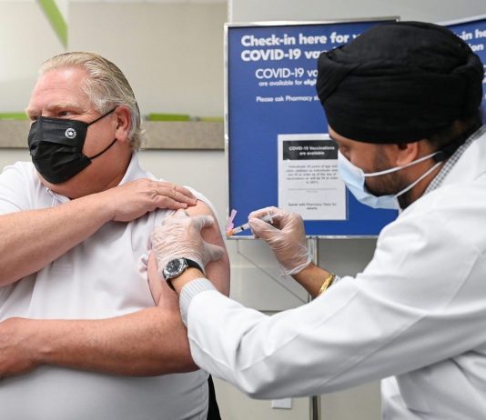 Premier Doug Ford gets AstraZeneca vaccine shot Premier Doug Ford gets AstraZeneca vaccine shot